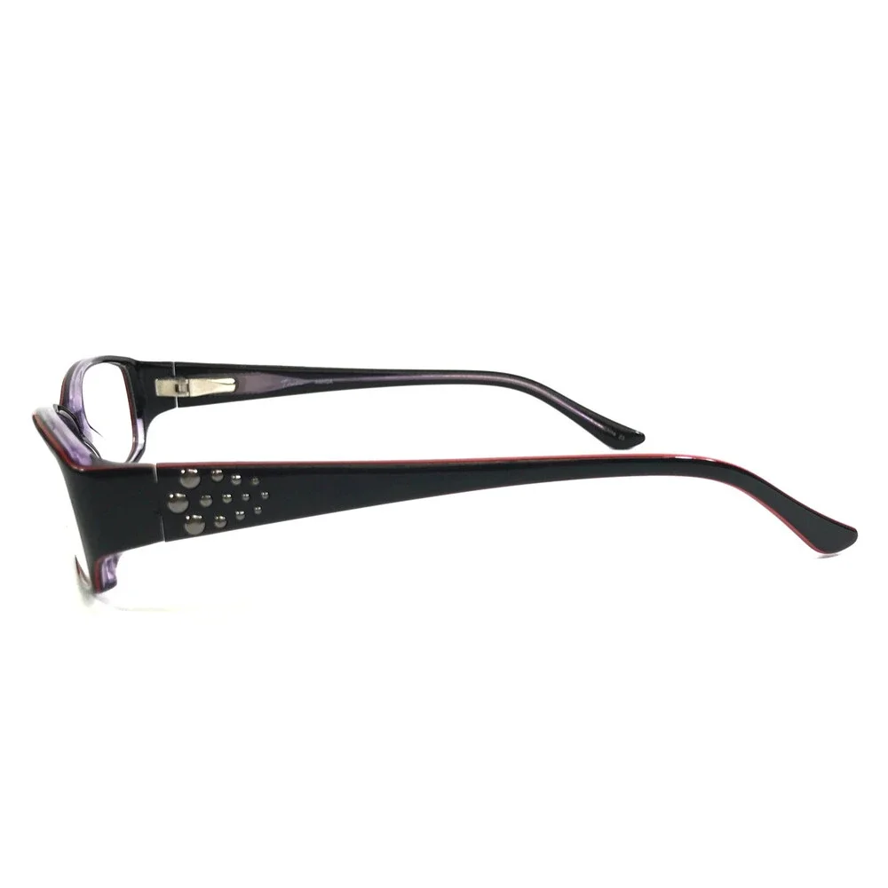 Thalia Eyeglasses Frames AMIGA BK Black Purple Rectangle Full Rim 51-15-130